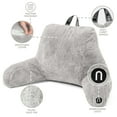 thumbnail image 6 of Nestl Fur Reading Pillow with Lap Desk, Stylish Arm Rest Pillow, Lap Desk with Backrest Pillow for Sitting in Bed, Faux Fur, Silver, 6 of 10
