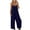 Dark Blue, variant on Timegard Jumpsuit for Women Scoop Neck Spaghetti Strap Sleeveless Wide Leg Loose Rompers Summer Fashion