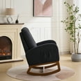 thumbnail image 4 of Smilegend 27.2"W Rocking Chair for Nursery Polyester Glider Chair with High Back Side Pocket Rubber Wood Legs for Living Room Bedroom Black Color, 4 of 8