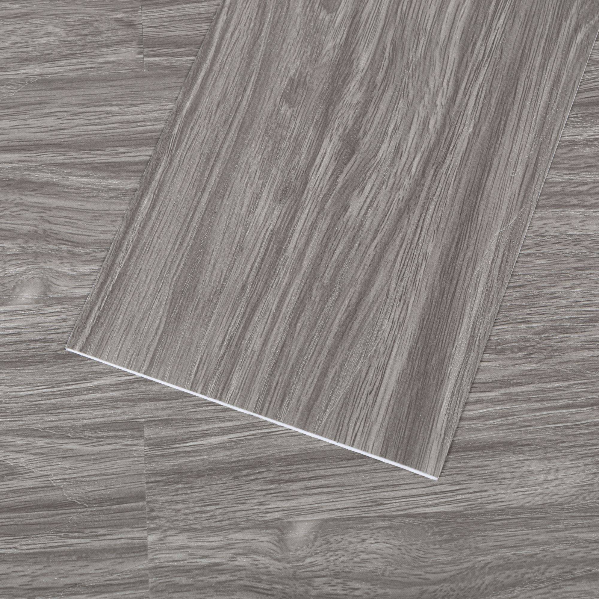 (2 pack) UMIGGEE Gray Peel Stick Flooring 35-in x 5.7-in x 1.0mm 20-Pcs Vinyl Flooring Wood Grain Floor Tiles Easy to Install for Bathroom Kitchen Living Room