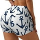 thumbnail image 1 of Balery Navy Blue Anchors Pantalones cortos de entrenamiento estampados para mujer, sin costuras, ajustados, para gimnasio, yoga, correr, deportes, ejercicio activo, fitness.-X-Large, 1 of 8