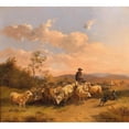 thumbnail image 3 of Wilhelm Melchior 16x15 Black Modern Framed Museum Art Print Titled - Shepherd with Flock of Sheep, 3 of 5