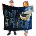 thumbnail image 2 of LHSHID Personalized Love Blanket Throw to my wife from Husband I love You because You are my life Moon Soft & Cozy Perfect for Couch, 2 of 5