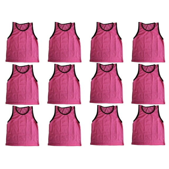 Youth Pink Scrimmage Training Vests Pinnies, Quantity 12