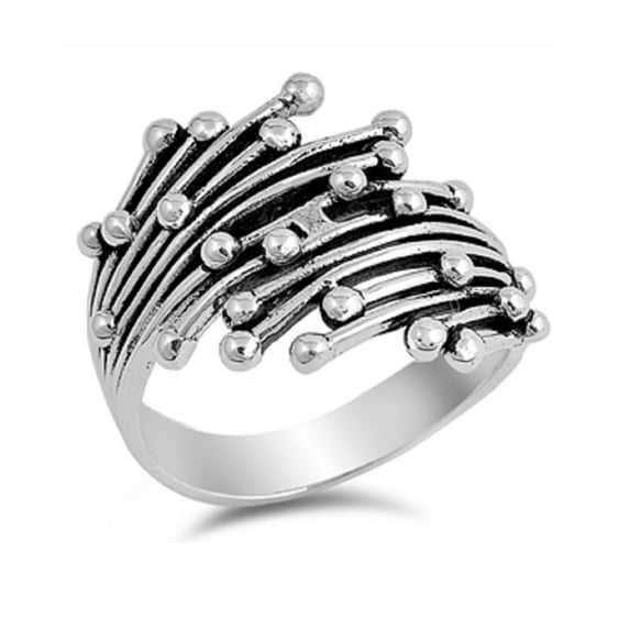 925 Sterling Silver Abstract Dots Fashion Ring Size 5
