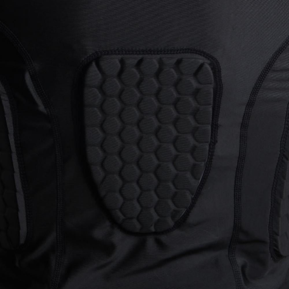 Aosijia Mens Padded Compression Shirt Sports Protective Vest Rash Guard  Soccer Basketball Training Tank Top Black 2XL