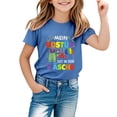 thumbnail image 3 of Zhuashum T-Shirts de Printemps pour Garçons Col Rond Manches Courtes Hauts à Imprimé de Lettres pour Enfants et Jeunes T-Shirt Graphique de Fête Festive Tenue de Jeu Basique pour Tout-Petit Bleu 5 Ans, 3 of 6