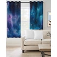 thumbnail image 3 of Blackout Curtains for Bedroom, Starry Sky Room Darkening Window Drapes for Living Room, Modern Rustic Blue Purple Ombre Star Night Thermal Insulated Grommet Curtains, 27.5x39 inch, 2 Panels, 3 of 9