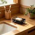 thumbnail image 1 of Soap Dishs Soap Holders Household Bathroom Countertop Carbon Steel Mobile Away Box Toilet Laundry Soap Storage Rack, 1 of 6