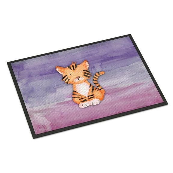 Tiger Cub Watercolor Doormat 18x27