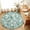 Turquoise Gray Green Light Beige, variant on Round Area Rugs 3.3Ft, White Teal Spring Floral Non-Slip Washable Circle Rugs Carpet, Watercolor Flowers Summer Botanical Indoor Outdoor Rug Floor Mats Throw Runner for Bedroom Living Room Bathroom