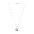 thumbnail image 4 of Juego de aretes y cadena ZVEZDA con dije corte Xilion plata mexicana ley .925 Amatista tornasol, 4 of 4
