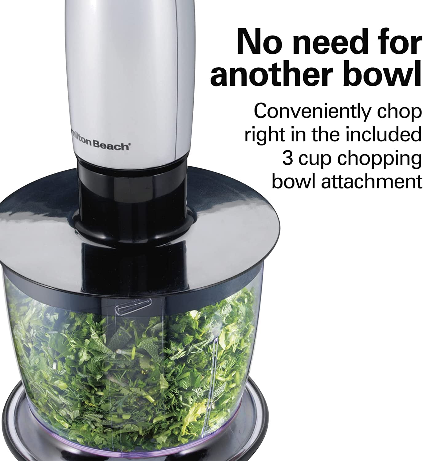 4-in-1 Electric Immersion Hand Blender with Whisk and Chopper Bowl, 2-Speeds, 225