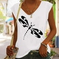 thumbnail image 3 of Birdeem T-Shirt Sans Manches à Col en V Imprimé Mode Décontractée pour Femmes, 3 of 5