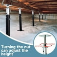 thumbnail image 4 of Basement Floor Jack 2 Pack, 20" - 33" Height Range, Max Load Capacity 5500 LBS, House Jacks for Leveling, Adjustable Jack Post Pole for Temporary Floor Support, Black, 4 of 6