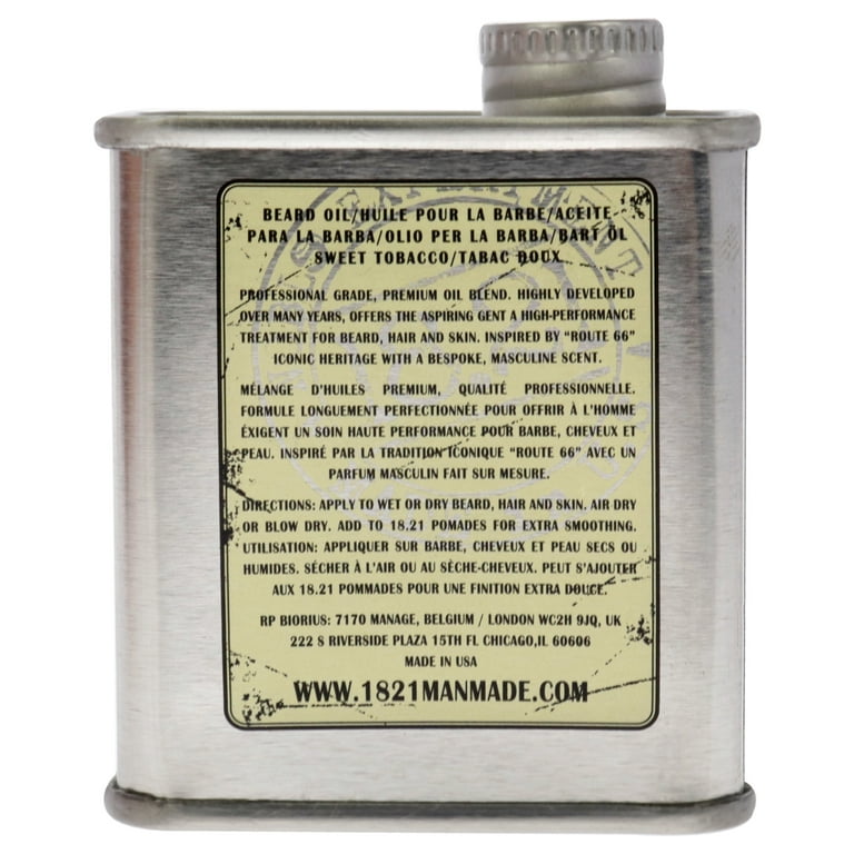 sweet tobacco beard oil 18.21 Man Made Premium Beard, Hair and Skin Oil, Sweet Tobacco Scent, 2 oz
