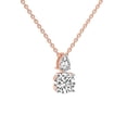 thumbnail image 4 of Lab Diamond Dangling Pendant Necklace For Women | 4 Carat IGI Certified Round Shape | Paloma Two Stone Dangling Lab Diamond Pendant In 14K Rose Gold | FG-VS1-VS2 Quality | Friendly Diamonds, 4 of 6