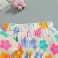 thumbnail image 5 of MIXUE Toddler Girls Outfit Sets Summer Floral Print Spaghetti Strap Camisole Tops And Flared Pants Two Piece Activewear,Multicolor,3-4 Years, 5 of 8