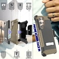 thumbnail image 2 of Tri-Shield Combination for Samsung Galaxy S22 Ultra 5G Case, Nakedcellphone [Military Grade] Rugged Cover with Metal Kickstand [Includes Wrist Strap Lanyard + Belt Clip Holster] - Brown, 2 of 7