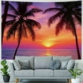 thumbnail image 4 of Fenyluxe  Ocean Tapestry, Palm Trees Silhouette at Sunset Dreamy Dusk Warm Exotic Twilight Scenery Image, Wide Wall Hanging for Bedroom Living Room Dorm 50x40inch, 4 of 6