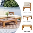 thumbnail image 4 of 5-Piece Outdoor Backyard Patio Wood Sectional Sofa Seating Group Set with Cushions (Beige), 4 of 12