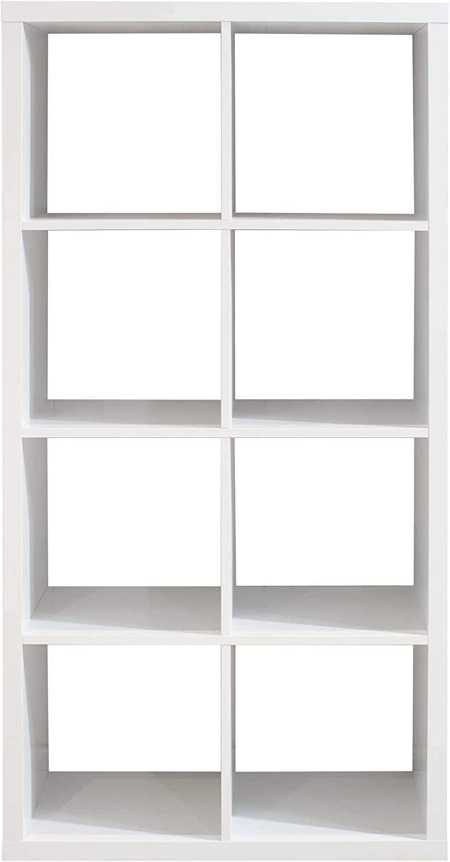 Smart Cube 8-Cube Organizer Storage with Opened Back Shelves, Multi-Purpose Locker, 2 X 4 Cube Bookcase Book Shleves for Home, Office (White)