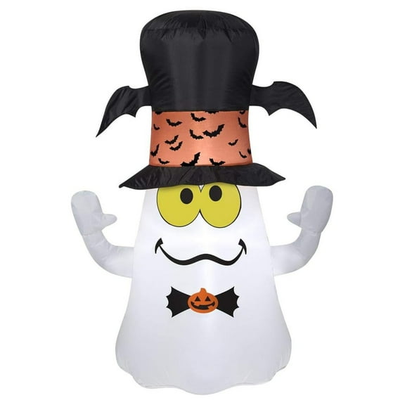 3 1/2 Airblown Inflatable Ghost w/Bat Top Hat