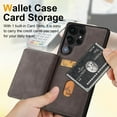 thumbnail image 4 of Decase PU Leather & TPU Shockproof Hybrid Case for Samsung Galaxy S24 Ultra with Magnetic Card Holder & Slim Back Cover,Credit Card Slots,Stylish Flip Wallet Cover for Samsung Galaxy S24 Ultra,Gray, 4 of 8