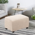 thumbnail image 4 of Housse Extensible pour Pouf, Tabouret de Rangement Pliant, Protège-Meubles, Housse Douce Rectangulaire avec Bas Élastique, 4 of 9