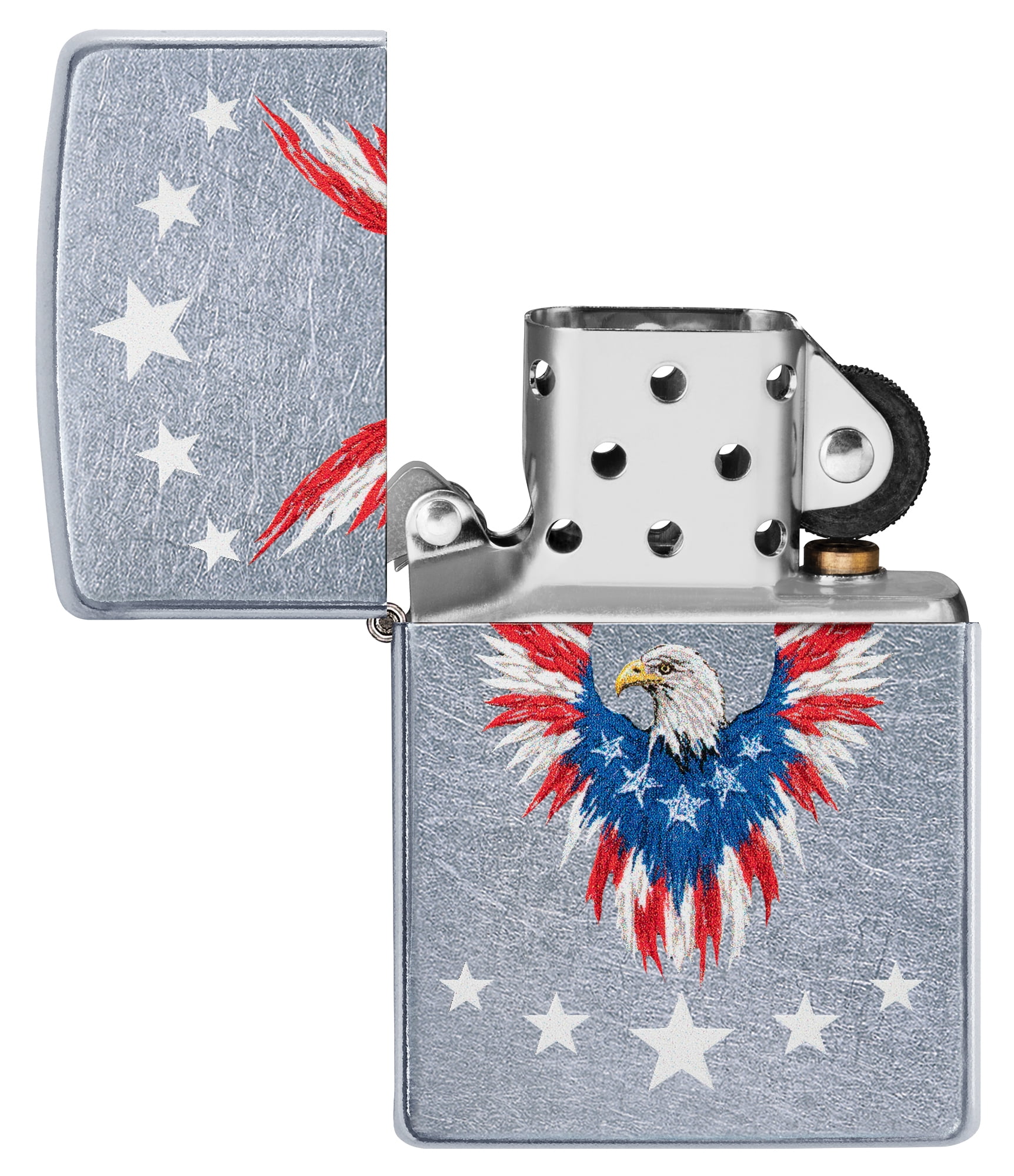 Zippo Street Chrome Flag Eagle Windproof Pocket Lighter