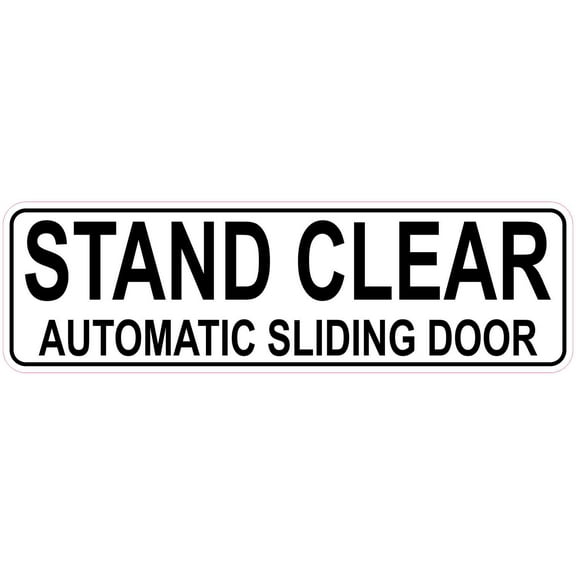 10in x 3in Stand Clear Automatic Sliding Door Sticker