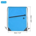 thumbnail image 2 of Uxcell 13x16.5" Sports Drawstring Bag Gym Polyester Backpack Bulk Cinch Sack with Zipper Light Blue 6 Pack, 2 of 7