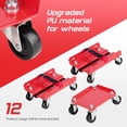 thumbnail image 7 of Ktaxon Snowmobile Dolly, 3 PCS 1500 LBS Capacity with 3”PUSwivel Casters for Smooth Moving & Scratch-Free Ski Protection, Red, 7 of 7