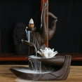 thumbnail image 2 of GUOOL Buddha Backflow Incense Holder, Lotus Flower Incense Burner, Ceramic Incense Lotus, 2 of 9