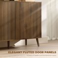 thumbnail image 4 of HOMCOM Buffet, Armoire Buffet Cannelée avec Tablettes Ajustables, Brun Foncé, 4 of 10