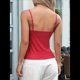 thumbnail image 4 of Camiseta Sin Mangas con Estampado de Lunares Y2K para Mujer, Tirantes Finos, Ribete de Encaje, Camisola de Transparente, Top Corto para Salir Rojo S, 4 of 10
