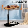 thumbnail image 6 of Beuway C Shaped Side Table,Adjustable-Height 360°Swivel Couch End Table that Slide Under(Rust Brown), 6 of 14
