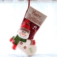 thumbnail image 2 of Bolsa de regalo con adornos navideños de seda verde Calcetines navideños con patrón de muñeco de nieve anciano Calcetines navideños tridimensionales, 2 of 5