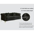 thumbnail image 3 of Hybition 3-Pieces Living Room Set Modern Velvet Sofa Set & Golden rivets-Black, 3 of 8