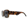 thumbnail image 3 of Womens Mod Minimal Narrow Rectangle Designer Fashion Sunglasses Tortoise Black, 3 of 4
