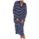 thumbnail image 1 of Vestidos Para Mujer Verano Otoño 2024 Vestido de Rayas de Manga Larga Con Cuello En V y Abertura Lateral Vestidos Largos Casuales, 1 of 3