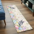 thumbnail image 3 of Runner Rug 2'x6', Easter Rabbit Washable Non-Slip Hallway Runner Rugs, Spring Colorful Eggs Wildflowers Leaves Bedside Rugs Floor Mats Carpet Runners for Kitchen Bathroom Laundry Room, 3 of 8