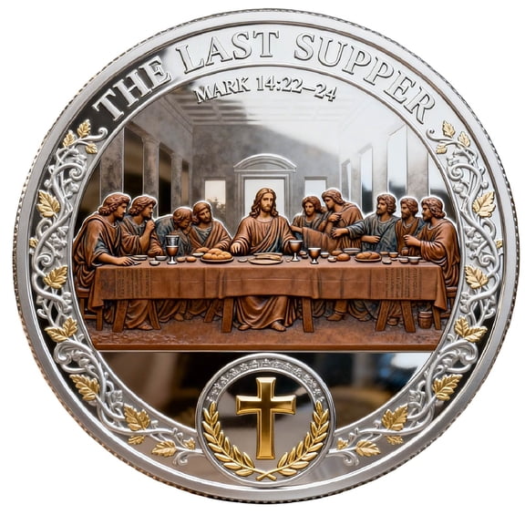 HuiXinOu Religious Christian Commemorative Coin Inspirational Keepsake Token for Faith Collection Religious Gift