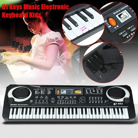 54*17*5.5cm Black 61 Keys Music Electronic Keyboard Key Board Kids Gift Toy Electric Piano