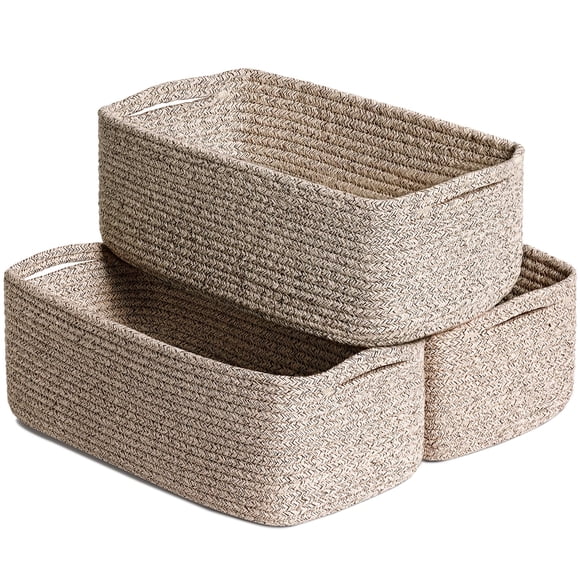 Cesto Organizador Goodpick 33x20x13 cm de Cuerda de Algodón - Paquete de 3