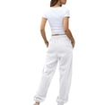 thumbnail image 2 of Qarigey Pantalones de mujer Pantalones de yoga elásticos de cintura alta Pantalones de chándal deportivos de entrenamiento, blanco, S Prendas para la parte inferior del cuerpo Blanco XL Qarigey AP003411-04, 2 of 6