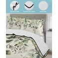 thumbnail image 4 of Eucalyptus Leaves Summer Quilt Set Full Size,Soft Quilted Bedding Set with 2 Pillow Shams,Watercolor Weeping Teal Botanical Vintage Lightweight All Season Bedspread Coverlet for Bedroom 78"x90", 4 of 6