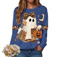 thumbnail image 2 of Duqingm Halloween Sweatshirts for Women Ghost Oversized Crewneck Sweatshirt Cute Pumpkin Graphic Fleece Pullover,M, 2 of 6