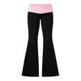 thumbnail image 4 of DHFJKG Women's Flare Leggings Low Rise Fold-Over Stretch Bell Bottom Yoga Pants, 4 of 4