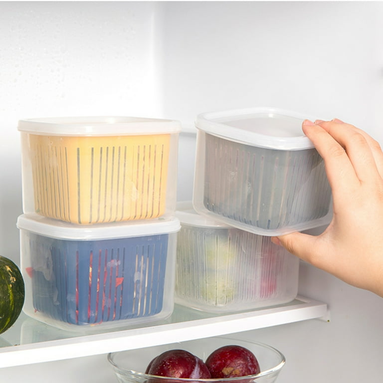 Cheers.US Produce saver storage containers - Fresh Vegetable Fruit Storage  Containers, Keep Vegetables Fresh Easy to Clean,Draining Crisper with  Strainers - Wal… in 2023